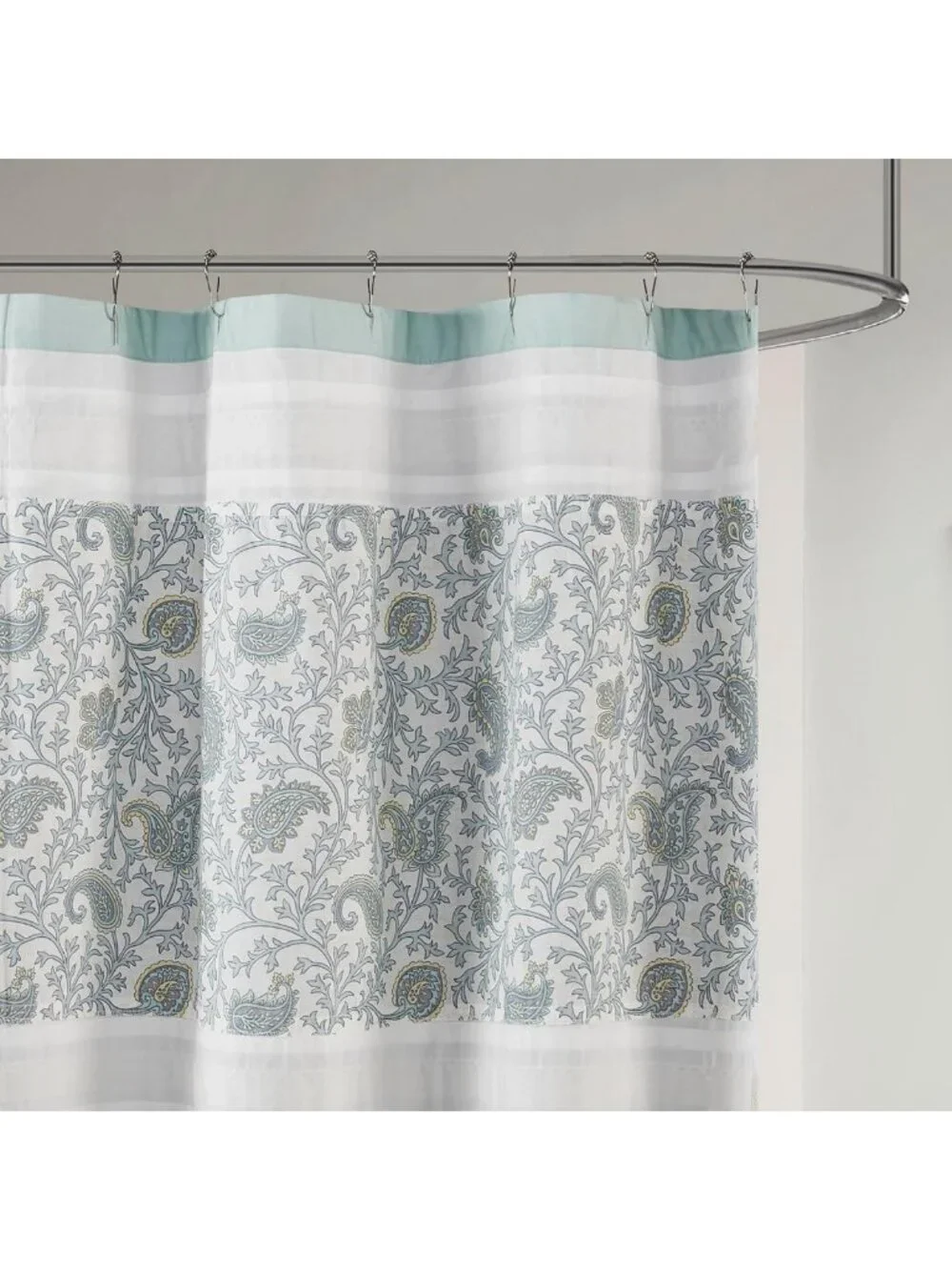 Chic Aqua Cotton Shower Curtain, 72